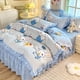 thumbnail image 1 of Ropa de cama de dibujos animados Kuromi Cinnamoroll, 4 Uds., estilo princesa Sanrio, sábanas, funda de edredón, funda de almohada, juego de tres piezas para dormitorio, 1 of 5