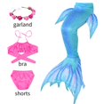 thumbnail image 2 of Traje de baño de fantasía para niña, disfraz de sirena para Cosplay, regalo de fiesta para niños, cola de sirena para nadar, sin Monofin, 2 of 5