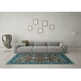 thumbnail image 3 of Ahgly Company Indoor Rectangle Oriental Light Blue Industrial Area Rugs, 8' x 10', 3 of 4