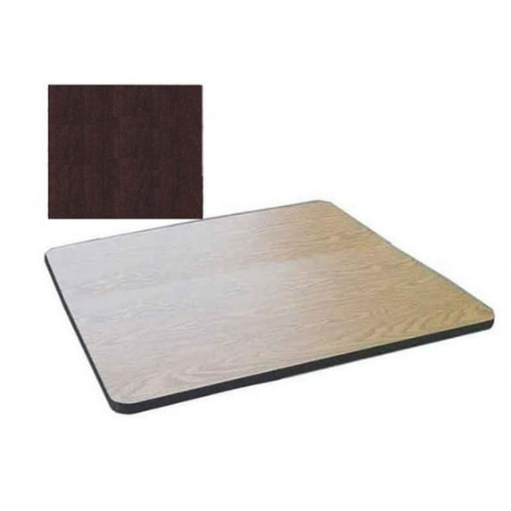 Square Cafe Breakroom Top in Walnut (30 in. Square/Mahogany)