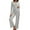 06-Light Gray, variant on MINTREUS Women's Pajama Sets Long Sleeve V Neck Lounge Sets Soft Ribbed knit Sleepwear 2 Piece Pjs Set