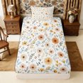 thumbnail image 4 of Manfei Cottagecore Blossom Twin Sheets 3pcs,Vintage Flowers Leaves Bedding,1 Flat Sheet,1 Fitted Sheet and 1 Pillowcase, 4 of 6