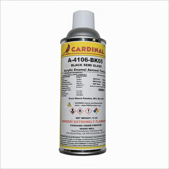 A-4106 BK05 Black Semi Gloss Powder Coat Touch-Up Spray Paint | Car Parts and Repair Refinishing Clear Coat for Permanent Sealing of Coated Surfaces