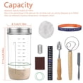 thumbnail image 2 of Ensemble de 9 Pots de Levain avec Échelle 730 ml Contenant de Levain Résistant à la Chaleur avec Couvercle Spatule en Silicone Thermomètre Réservoir de Fermentation en Verre Réutilisable pour la Cuisson du Levain, 2 of 8
