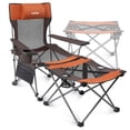 thumbnail image 3 of Reclining Beach Chair for Adults, 8-Legged Camping Chair with Foot Rest, Orange, 3 of 9