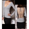 thumbnail image 1 of Sweeteibabe V17 à Manches Longues Tops Chemises Blouse Grise S, 1 of 3