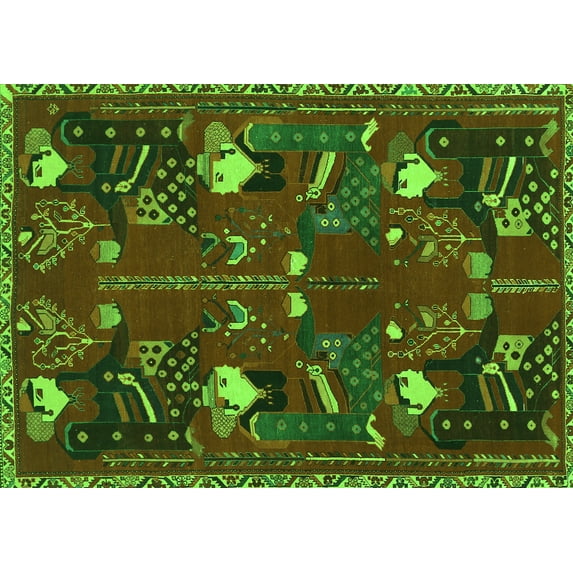 Ahgly Company Indoor Rectangle Persian Green Traditional Area Rugs, 2' x 3'