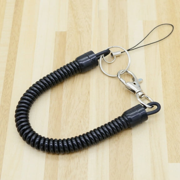 NICEXMAS 4Pcs Black Spiral Keychain Stretchy Spring Key Holder for Organizing Small Items