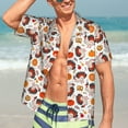 thumbnail image 7 of Sikiie Turkey And Thanksgiving2 Print Men's Hawaiian Shirt, Summer Beach Button Pocket Short Sleeve T-Shirt,X-Large, 7 of 7