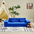 thumbnail image 4 of Ktaxon Corduroy Kids Toddler Couch 14PCS Modular Sofa Set, Convertible Play Couch for Living Room, Playroom, or Bedroom Blue, 4 of 6