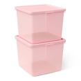 thumbnail image 7 of Mainstays Kids Large Plastic Storage Bin with Lid, Pink, 7 of 7