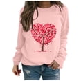thumbnail image 2 of Qertyioot T-Shirt Graphique de la Saint-Valentin pour Femmes à Manches Longues, Imprimé Col Rond Pull Décontracté, 2 of 6