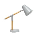 thumbnail image 1 of Simple Designs Lampe de Bureau Pivotante en Bois Mat Gris, 1 of 6