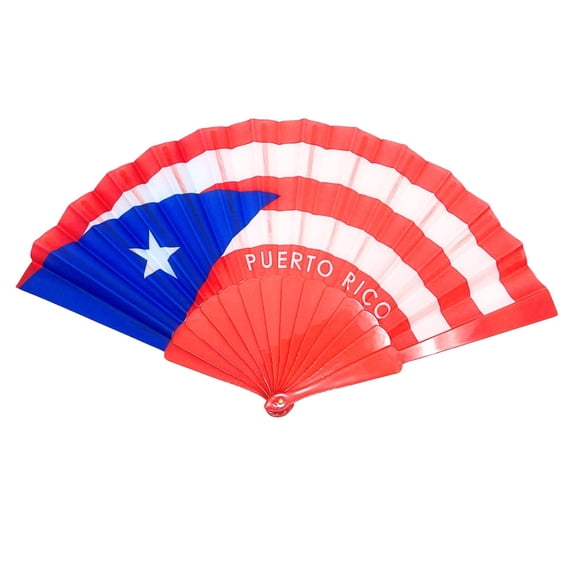14 x 9 Inches Puerto Rico Hand Folding Fan: 1CT