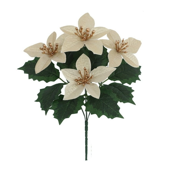 AUDeals Christmas Flowers Artificial Bushes Winter Greenery Stems for DIY Christmas Tree Wreath Garland Home Table Centerpiece Holiday Decorations Front Door Porch Decor Indoor and Outdoor