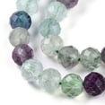 thumbnail image 4 of Natural Fluorite Beads Strands Round with Faceted 6-6.5x6-6.5mm Hole: 0.9mm 63pcs/strand 15.35''(39cm), 4 of 5