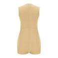 thumbnail image 4 of Romper Dress Womens Blazer Jumpsuits Shorts, Formal Dress V Neck Sleeveless Button Wrap Trendy Business Office Work Rompers Clothes Beige L, 4 of 7