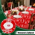 thumbnail image 4 of decorUhome Disposable Christmas Tablecloth - 6 Pack, 54 x 108 inch Decorative Rectangular Table Cover, Waterproof Plastic Tablecloth, Red & White, 4 of 7