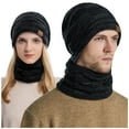 thumbnail image 2 of Dyfzdhu Men Women Winter Knitted Fleece Windproof Hood Scarf Coif Knit Hat Warm Hats for Adult Black, 2 of 9