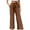 Brown, variant on Kovlvoll Wide Leg Pants for Women High Elastic Waist Drawstring Solid Color Casual Trousers with Pockets