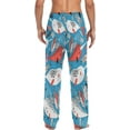 thumbnail image 4 of FREEAMG Marine White Whale Pajama Pants for Men, Men's Separate Bottoms, Pure Cotton Comfortable Lounge Pants for Men（397）, 4 of 7