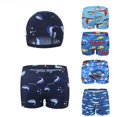 thumbnail image 2 of Conjunto de dos bañadores de tela de poliéster con dibujos de tiburones para niños, para jugar al baloncesto en la piscina y practicar deportes acuáticos, 2 of 4