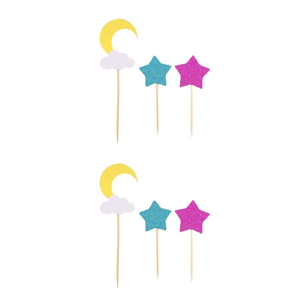 Naiovety 1 Set Cute Cake Decorating Supplies Crafts Exquisite Glitter Arts Party Star Moon Favors Tools and Edible Baking for DIY Como se muestra 2Conjunto