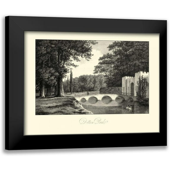 Hakewill, James 14x12 Black Modern Framed Museum Art Print Titled - View of Ditton Park