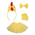 thumbnail image 1 of Conjunto de 4 piezas de disfraz de pollo, diadema de pollo de Pascua para fiesta de Acción de Gracias Amarillo, 1 of 9