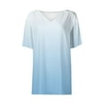 thumbnail image 5 of ZQGJB Ombre Tops for Women Trendy Summer Short Sleeve V Neck Tie Dye Graphic Tunic T-Shirts Loose Oversied Dressy Casual Pullover Blouse Light Blue XL, 5 of 7
