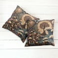 thumbnail image 2 of Ambesonne Earthy Boho Throw Pillow Cover Pack of 2, Gothic Woods Waves Sun, 2 Pcs-26"x26", Dark Slate Blue Cinnamon, 2 of 5