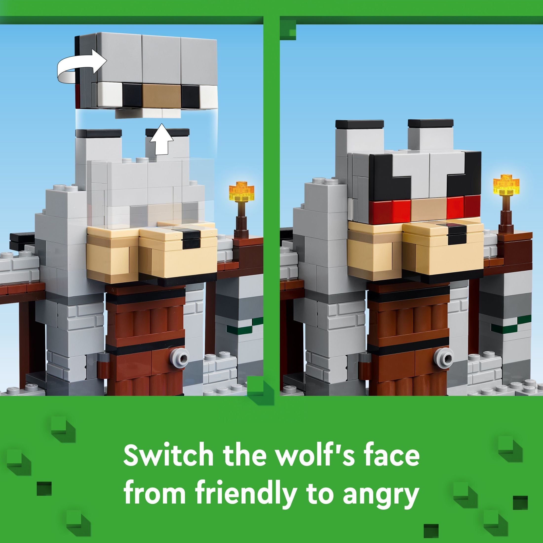 LEGO Minecraft The Wolf Stronghold Fortress Playset, Video Game Toy for Boys and Girls, Action Packed Castle Building Set with Minecraft Minifigures, Minecraft Toy Gift for Kids Ages 8 and Up, 21261