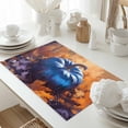 thumbnail image 5 of Fall Blue Placemats Set of 12 Pumpkin Retro Oil Painting Style Maple Leaves Heat Insulated Linen Place Mats, Washable Stain-Proof Table Mats for Dining Tables Holiday Decor 13x19inch, 5 of 9