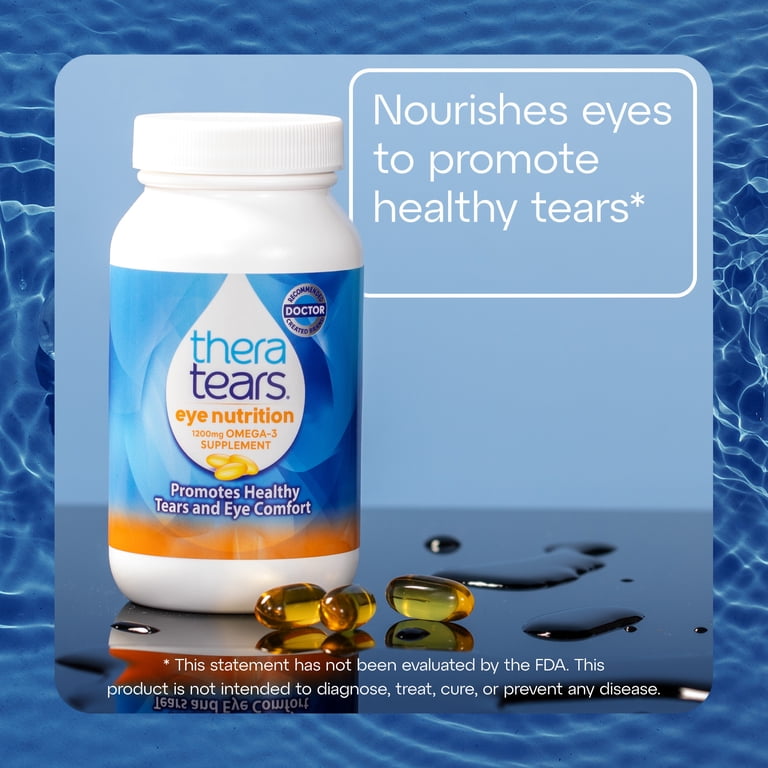 TheraTears 1200mg Omega 3 Supplement for Eye Nutrition, Daily Use