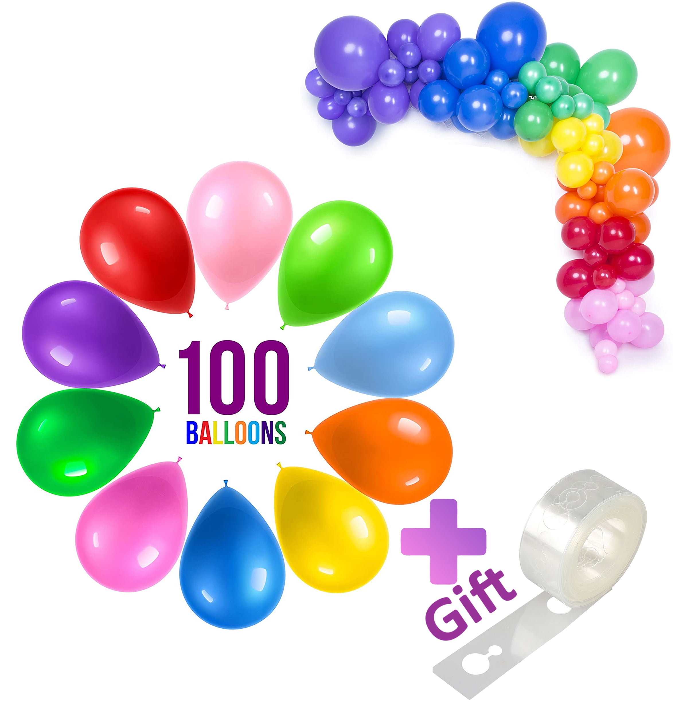12" Assorted Rainbow 6 Color Mix Metallic Balloons Helium/Air Fill Event Decor 