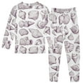 thumbnail image 2 of joogoo Seashell Conch 2 Piece Long Sleeve Tee and Pants Cotton Pajama Set 6Y, 2 of 7