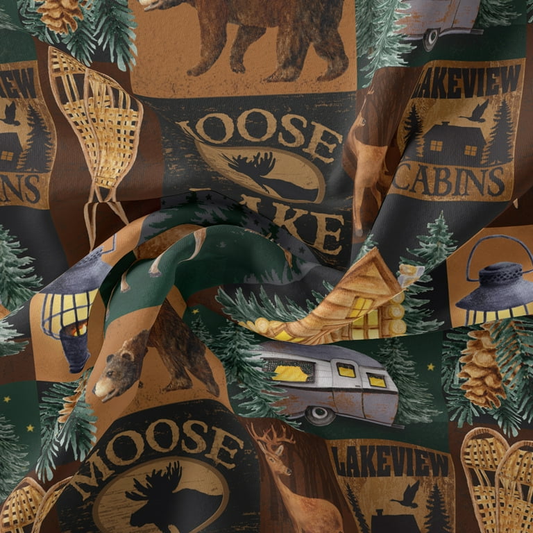 1 Yard 100% Cotton Moose Lake, Multi-color, 44