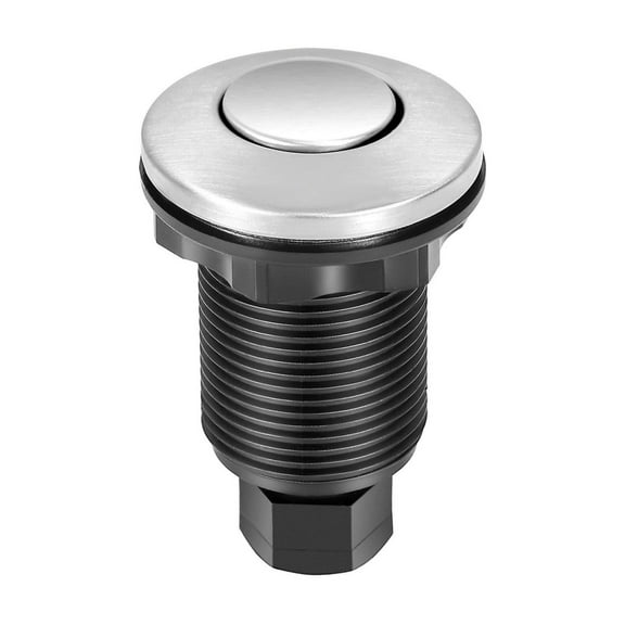 Garbage Disposal Air Switch Kit 2.5 Inch, Food Waste Disposal Air Button with 4.9ft Tube, Stainless Steel Sink Air Activator Switch for Most Disposals (≤2HP)