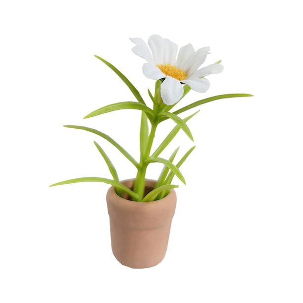 Flores en maceta en miniatura, planta de casa de muñecas, Mini bonsái, miniplanta en maceta, flores con maceta de cerámica