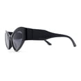 thumbnail image 3 of Retro Womens High Temple Thick Arm Plastic Cat Eye Sunglasses All Black, 3 of 4