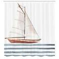 thumbnail image 3 of Ambesonne Saying Shower Curtain, Sailing Theme Boat Waves, 69"Wx84"L, Cinnamon Pale Blue, 3 of 3