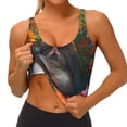 thumbnail image 3 of Honeii Colorful Flower Meditating Hamster patten Workout Crop Tank Top for Women Yoga Tank Tops Athletic Sports Shirts Exercise Undershirts,Sports Bra,Sports vest-X-Large, 3 of 8