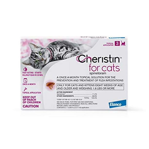 Cheristin for Cats Topical Liquid Flea Treatment, 3 Treatments