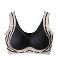 thumbnail image 2 of Wutalume Women's Plus Size Sports Bras - Wirefree Fixed Cup Bra, Breathable Running Bra for Gym and Everyday Wear,Black 34, 2 of 5
