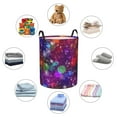 thumbnail image 6 of ZNDUO Laundry Basket, Round Laundry Storage Basket, Waterproof Laundry Hamper with Handles, Small Size - Abstract Bokeh Lights Confetti Pattern, 6 of 8