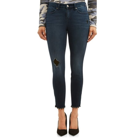 Sofia Jeans Sofia Skinny Destructed Frayed Hem Mid Rise Ankle Jean (Best Way To Fray Jeans)