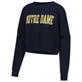 thumbnail image 2 of Women's Hype and Vice Navy Notre Dame Fighting Irish Oversized Cropped Ivy Knit Pullover Sweater, 2 of 3