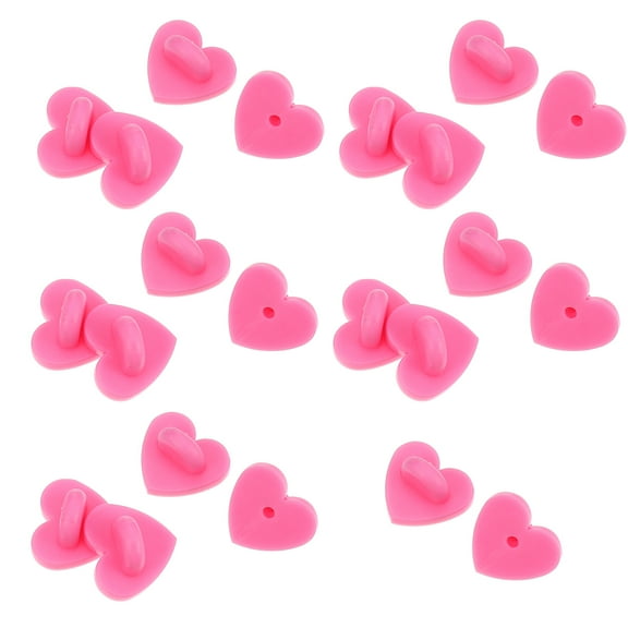 ibasenice 100 Pcs Pink Rubber Pin Backs Portable for Lapel Pin Replacement