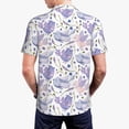 thumbnail image 4 of Balery Lavender Flowers Printed Men’s Short Sleeve Polo Shirt, Midweight Men's Shirt,Golf Polo shirts -Small, 4 of 9