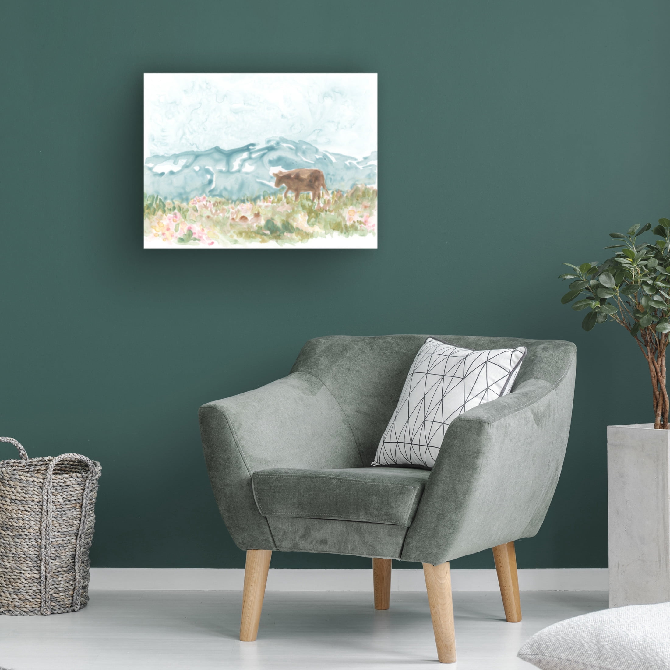 Trademark Fine Art June Erica Vess  Cow Meadow IV Canvas Wall Art